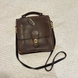 Coach Vintage Dark Brown Leather Messenger Bag